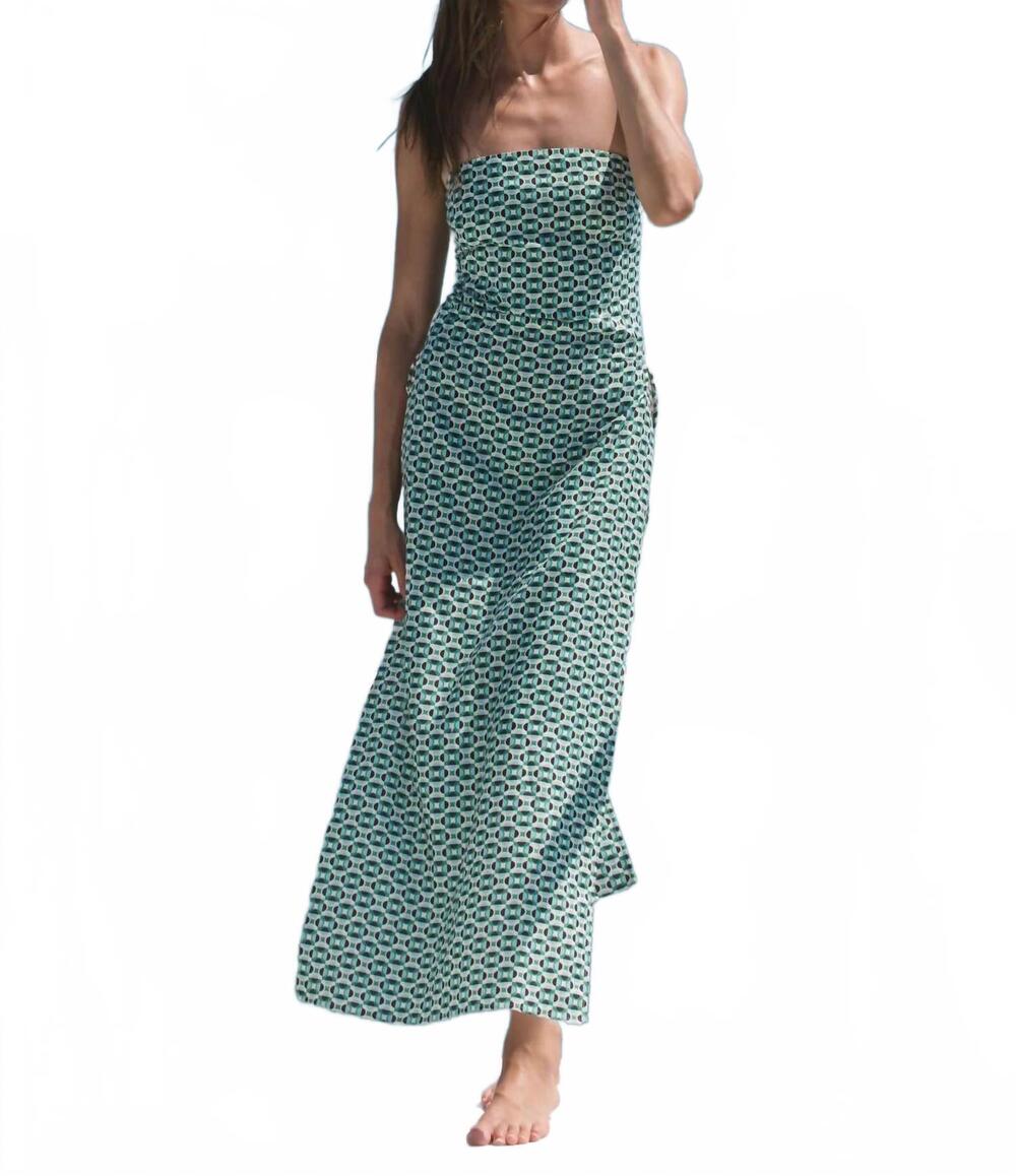 NEW LA PORTE velma maxi dress in catamaran geo